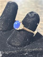 Blue Stone Stone Ring 14K White Gold 3.54g Size 7